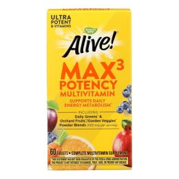 Nature's Way - Alive! Max3 Daily Multi-Vitamin - Max Potency - 60 Tablets (1x60 TAB)