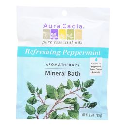 Aura Cacia - Aromatherapy Mineral Bath Peppermint Harvest - 2.5 oz - Case of 6 (6x2.5 OZ)