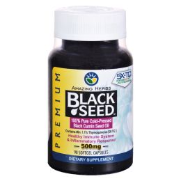 Amazing Herbs - Black Seed Black Cumin Seed Oil - 90 Softgels (1x90 SGEL)