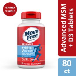 Schiff Move Free Advanced Triple Strength Plus MSM and Vitamin D3 - 80 Coated Tablets (1x80 CT)