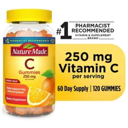 Nature Made Vitamin C 250 mg Gummies;  Dietary Supplement;  120 Count